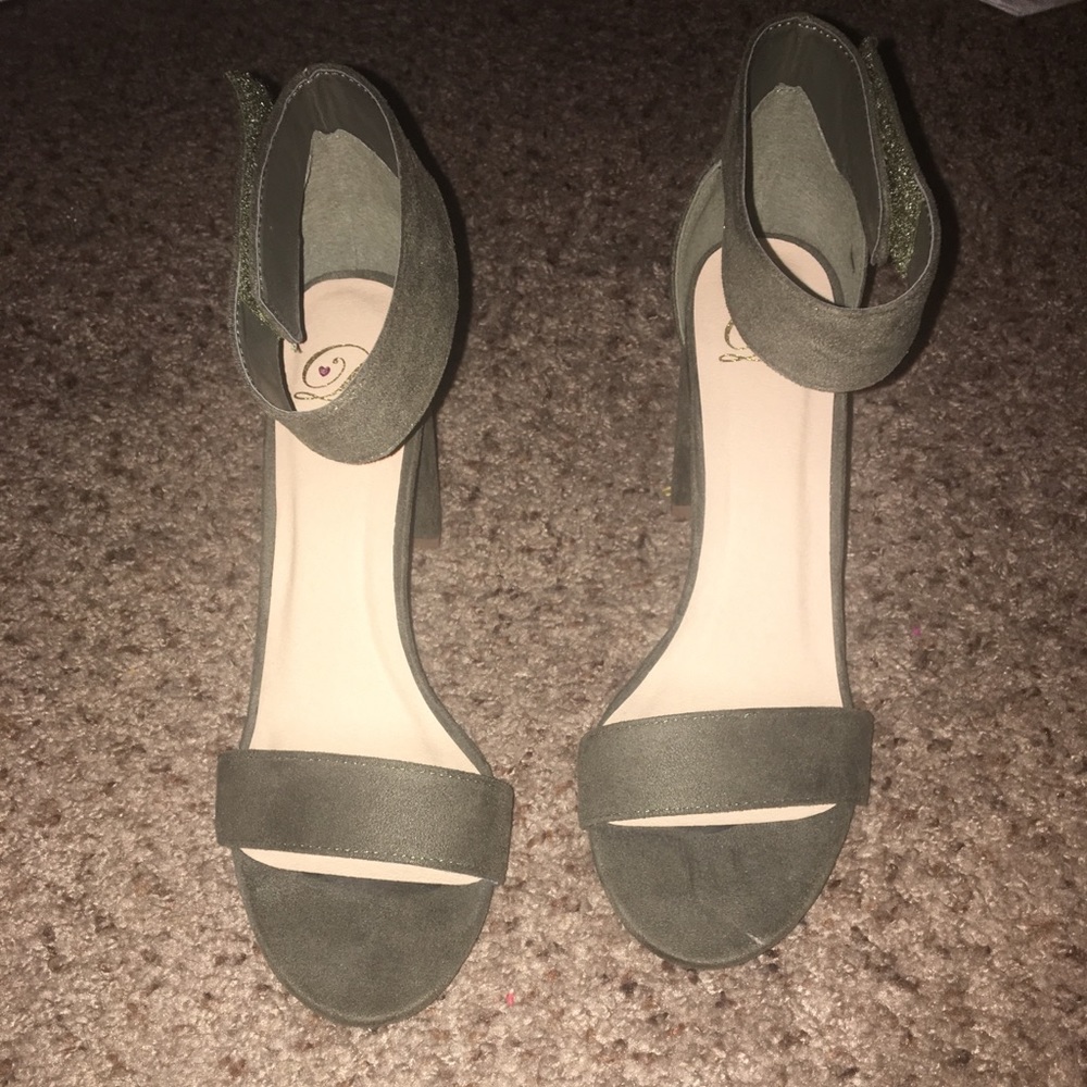Olive Green Strap Heels